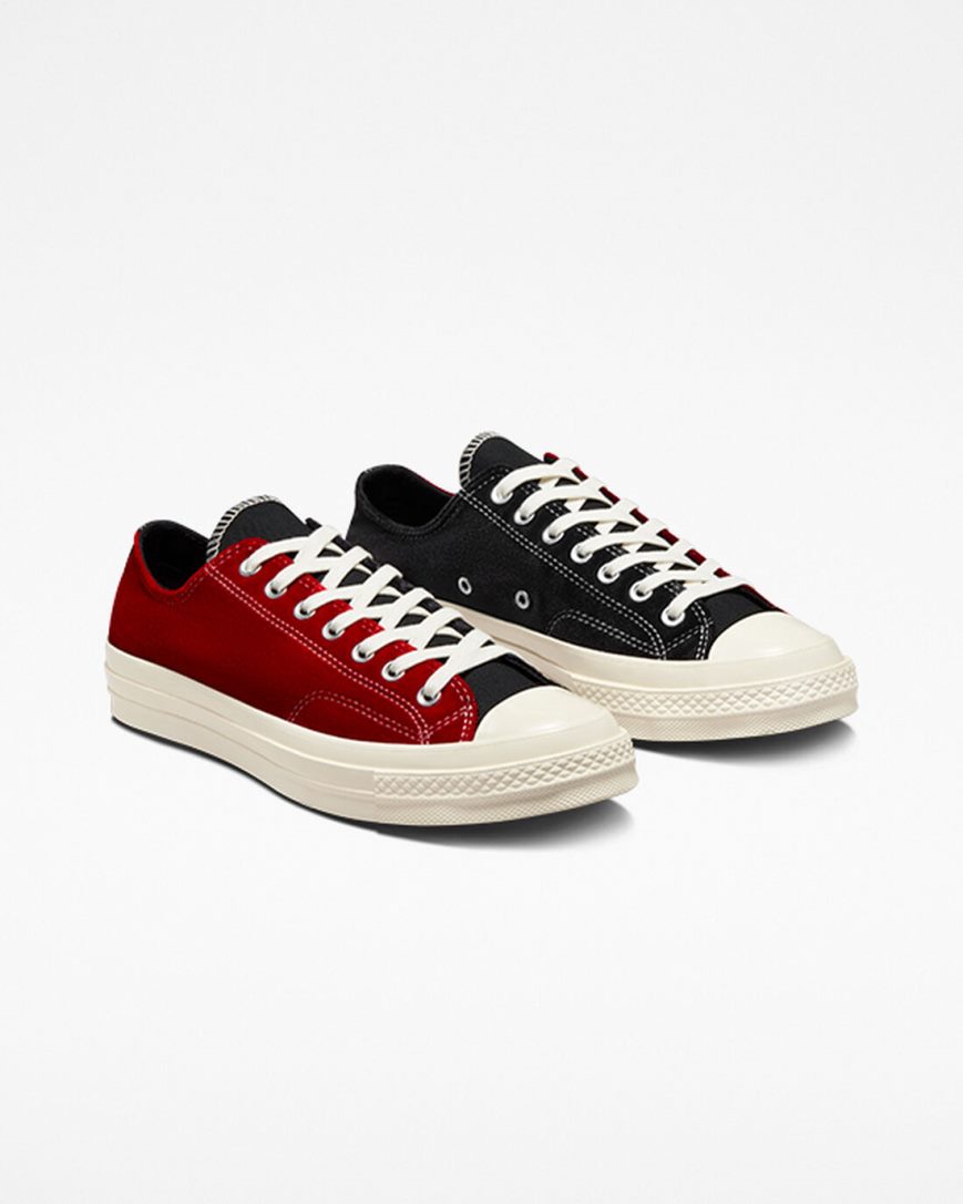 Tenis Converse Chuck 70 Beyond Retro Velvet Cano Baixo Masculino Pretas Vermelhas | PT E053P19